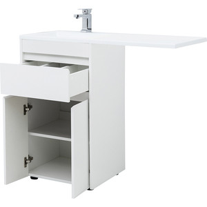 Мебель для ванной Aquanet Токио 110 напольная, левая, белая, под стиральную машину