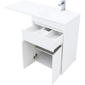 Мебель для ванной Aquanet Токио 130 напольная, правая, белая, под стиральную машину