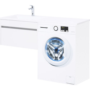 Мебель для ванной Aquanet Токио 130 подвесная, левая, белая, под стиральную машину