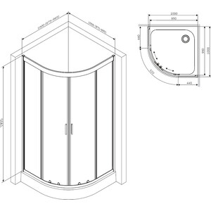 Душевой уголок Am.Pm Gem 100x100 прозрачный, матовое серебро (W90G-401-100WT)