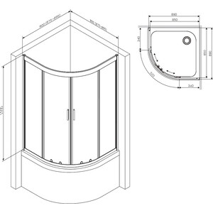 Душевой уголок Am.Pm Gem Deep 90x90 прозрачный, матовое серебро (W90G-401A090WT)