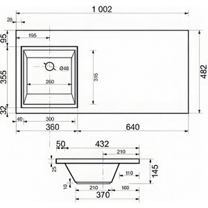 Тумба с раковиной Style line Даллас Люкс 38 (100R) подвесная, под стиральную машину, белая (СС-00000567 + 2000949237459)