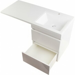 Тумба с раковиной Style line Даллас Люкс 48 (110L) подвесная, под стиральную машину, белая (СС-00000704 + 2000949237404)