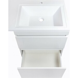 Тумба с раковиной Style line Даллас Люкс 48 (110R) подвесная, под стиральную машину, белая (СС-00000704 + 2000949237466)