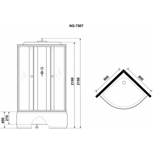 Душевая кабина Niagara NG-7507-14 80х80х215