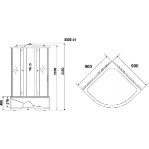 Душевая кабина Niagara NG-8308-14 90х90х210