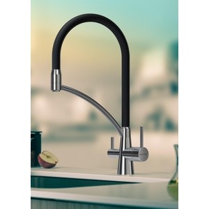 Смеситель для кухни Paulmark Sigen с подключением фильтра, никель (Si213111-NI)