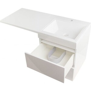 Тумба под раковину Style line Даллас Люкс 48 (110) подвесная, под стиральную машину, белая (СС-00000704)