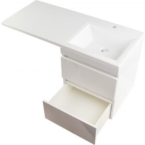 Тумба под раковину Style line Даллас Люкс 48 (110) подвесная, под стиральную машину, белая (СС-00000704)