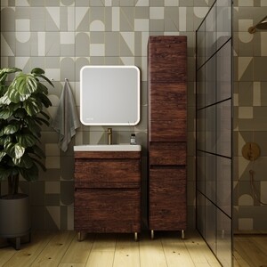 Тумба с раковиной Style line Атлантика Люкс 60 напольная, старое дерево (СС-00002207 + 2000949232843)