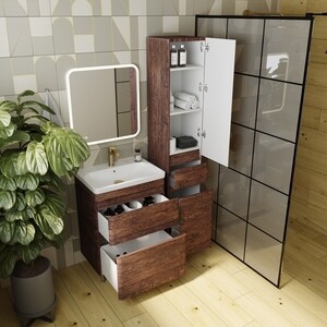 Тумба с раковиной Style line Атлантика Люкс 60 напольная, старое дерево (СС-00002207 + 2000949232843)