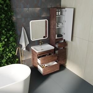 Тумба с раковиной Style line Атлантика Люкс 60 подвесная, старое дерево (СС-00002205 + 2000949232843)