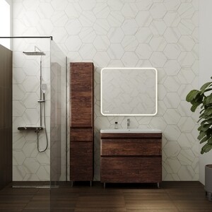 Тумба с раковиной Style line Атлантика Люкс 90 напольная, старое дерево (СС-00002211 + 2000949232850)