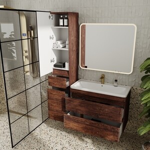 Тумба с раковиной Style line Атлантика Люкс 90 подвесная, старое дерево (СС-00002209 + 2000949232850)