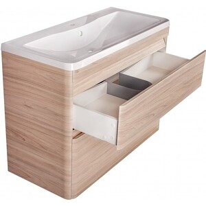 Тумба под раковину Style line Атлантика 90 подвесная, ясень перламутр (СС-00002219)