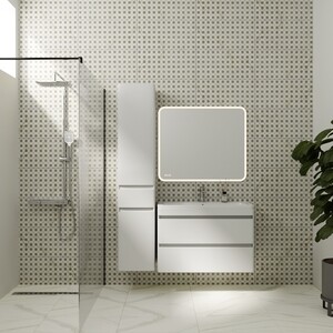 Тумба с раковиной Style line Атлантика Люкс 90 подвесная, антискрейч (СС-00002210 + 2000949232850)