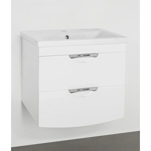 Тумба с раковиной Style line Жасмин-2 Люкс 60 белая (ЛС-00000728 + S-UM-COM60/1-w)