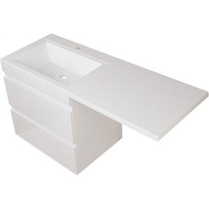 Тумба под раковину Style line Даллас Люкс 68 (130) подвесная, под стиральную машину, белая (СС-00000600)