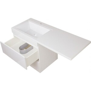 Тумба под раковину Style line Даллас Люкс 68 (130) подвесная, под стиральную машину, белая (СС-00000600)