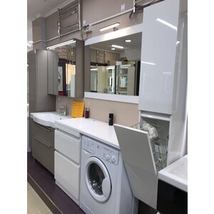 Пенал Style line Даллас Люкс 30 напольный, с корзиной, белый (СС-00000452)