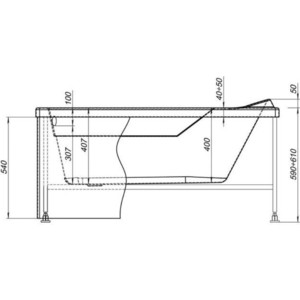 Фронтальная панель Aquanet Largo, West 130 H54 У белая (243722)