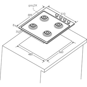 Газовая варочная панель Candy CHG6LW