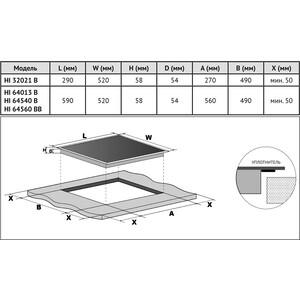 Индукционная варочная панель Korting HI 64560 BB