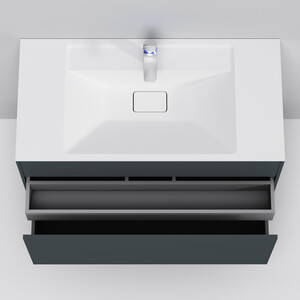 Тумба под раковину Am.Pm Inspire 2.0 100 подвесная, графит матовая (M50AFHX1003GM)