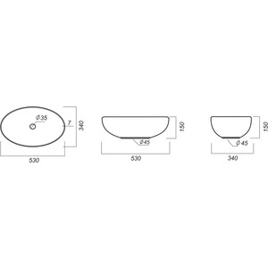 Раковина-чаша Sanita luxe Ringo Slim 53x34 (WB.CT/Ringo/53-N.Slim/WHT.G/S1)