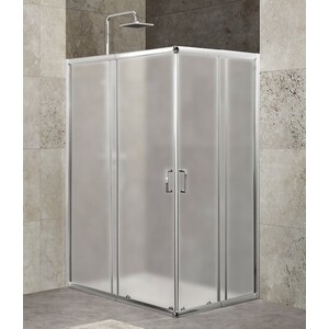 Душевой уголок BelBagno Unique AH-2 100х80 с поддоном, рифленый Punto, хром (UNIQUE-AH-2-100/115-75/90-P-Cr, ЛП00080)