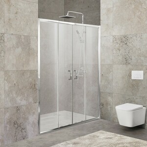 Душевая дверь BelBagno Unique BF-2 170-200x190 рифленая Punto, хром (UNIQUE-BF-2-170/200-P-Cr)