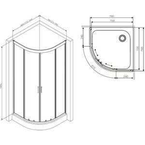 Душевой уголок Am.Pm Gem 80x80 прозрачный, матовое серебро (W90G-401-080WT)