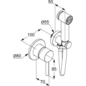 Смеситель для душа Kludi Bozz с гигиенической лейкой, хром (389980576)