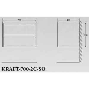 Тумба под раковину BelBagno Kraft 70, Rovere Nebrasca Nature (KRAFT-700-2C-SO-RNN)