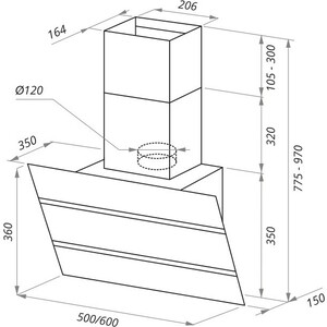 Вытяжка MAUNFELD Bridge 60 черный