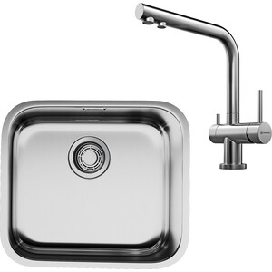 Кухонная мойка и смеситель Omoikiri Omi 49-U/I IN Nagano нержавеющая сталь (4993066, 4994011)