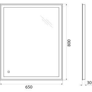 Зеркало BelBagno Spc-Grt 65х80 с подсветкой, сенсор (SPC-GRT-650-800-LED-TCH)