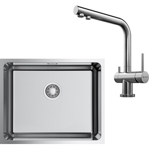 Кухонная мойка и смеситель Omoikiri Tadzava 54-U/I IN Nagano нержавеющая сталь (4993512, 4994011)