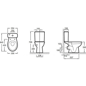Унитаз (чаша) Jacob Delafon Patio Rimless безободковый (UJV102-00)