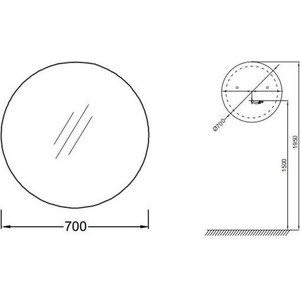 Зеркало Jacob Delafon 70 круглое (EB1144-NF)