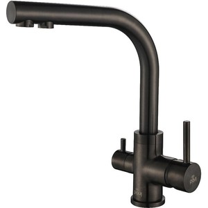 Смеситель для кухни Paulmark Essen с подключением фильтра, вороненая сталь (Es213011-GM)