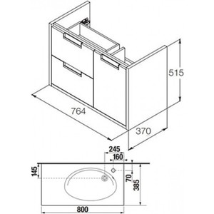 Тумба под раковину Roca Etna 80 дуб верона (857301445)