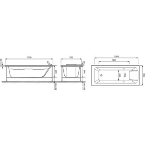 Акриловая ванна Jacob Delafon Sofa 170x70 с каркасом белая (E60518RU-00, E6D082RU-00)