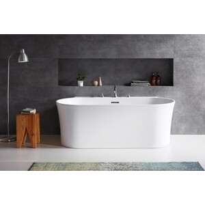 Акриловая ванна BelBagno 170x80 слив-перелив хром (BB409-1700-800)