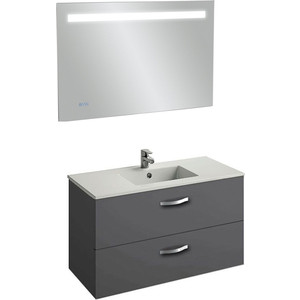 Мебель для ванной Jacob Delafon Ola 100 серый антрацит, с 2 ящиками