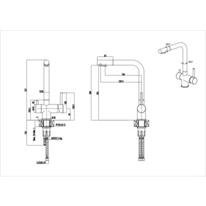 Смеситель для кухни Paulmark Skalen с подключением фильтра, антрацит (Sk213020-401)