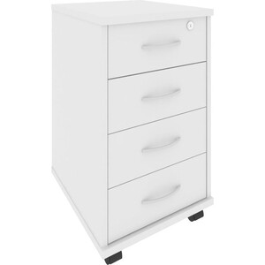Тумба подкатная Riva А.ТМ-4 F белый 42x45x70,8 4 ящика с фолдингом