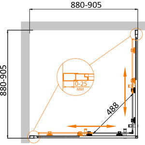 Душевой уголок Cezares Molveno A-2 90x90 рифленый Punto, хром (MOLVENO-A-2-90-P-Cr)