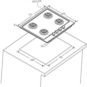 Газовая варочная панель Candy CHW60LX