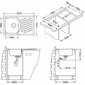 Кухонная мойка Alveus Elegant 30 нержавеющая сталь (1126348)